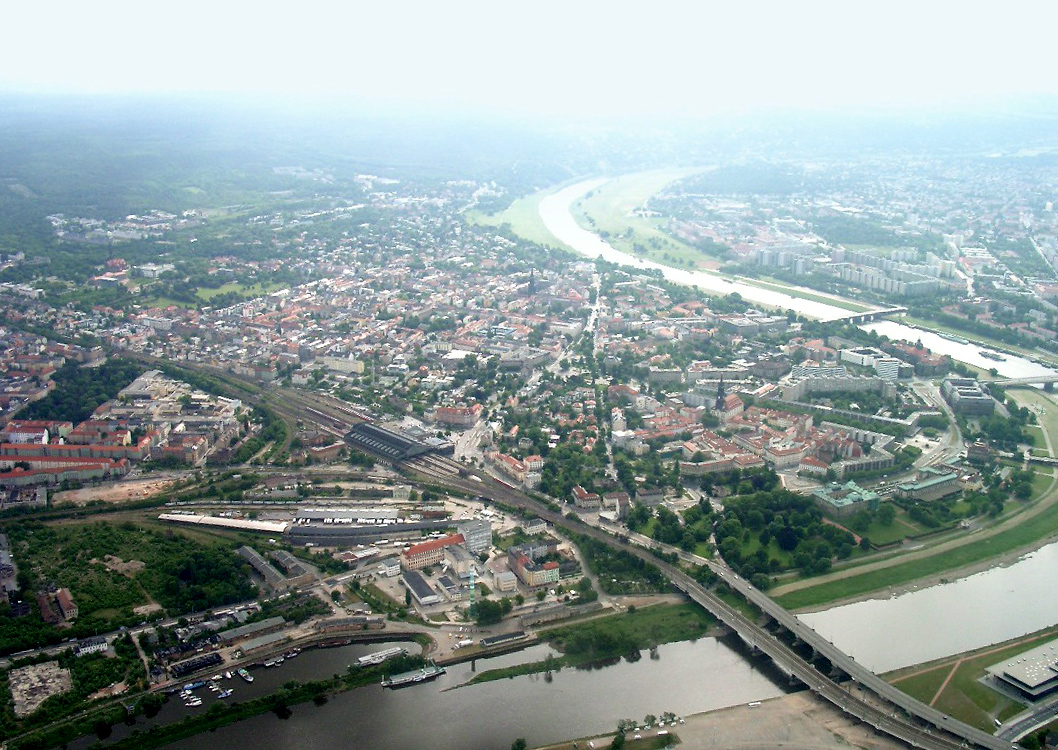 Dresden Luftbild Stadtteil Neustadt | Immobilienmakler Neustadt (Dresden) - Evelyn Scholz Immobilien